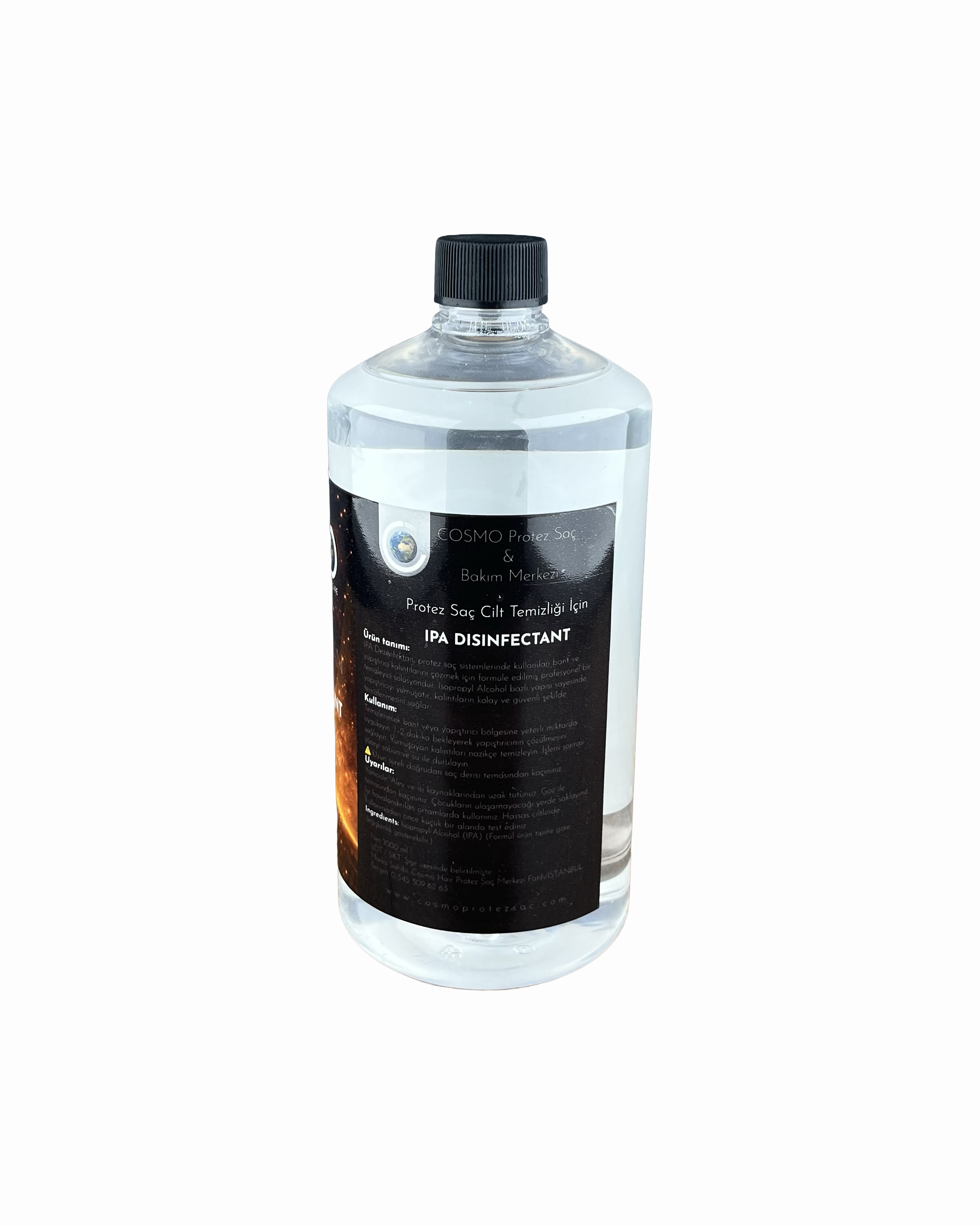 Cosmo İPA dezenfektan, protez saç uygulamalarında hijyen ve güvenli kullanım sağlayan profesyonel temizlik ürünü