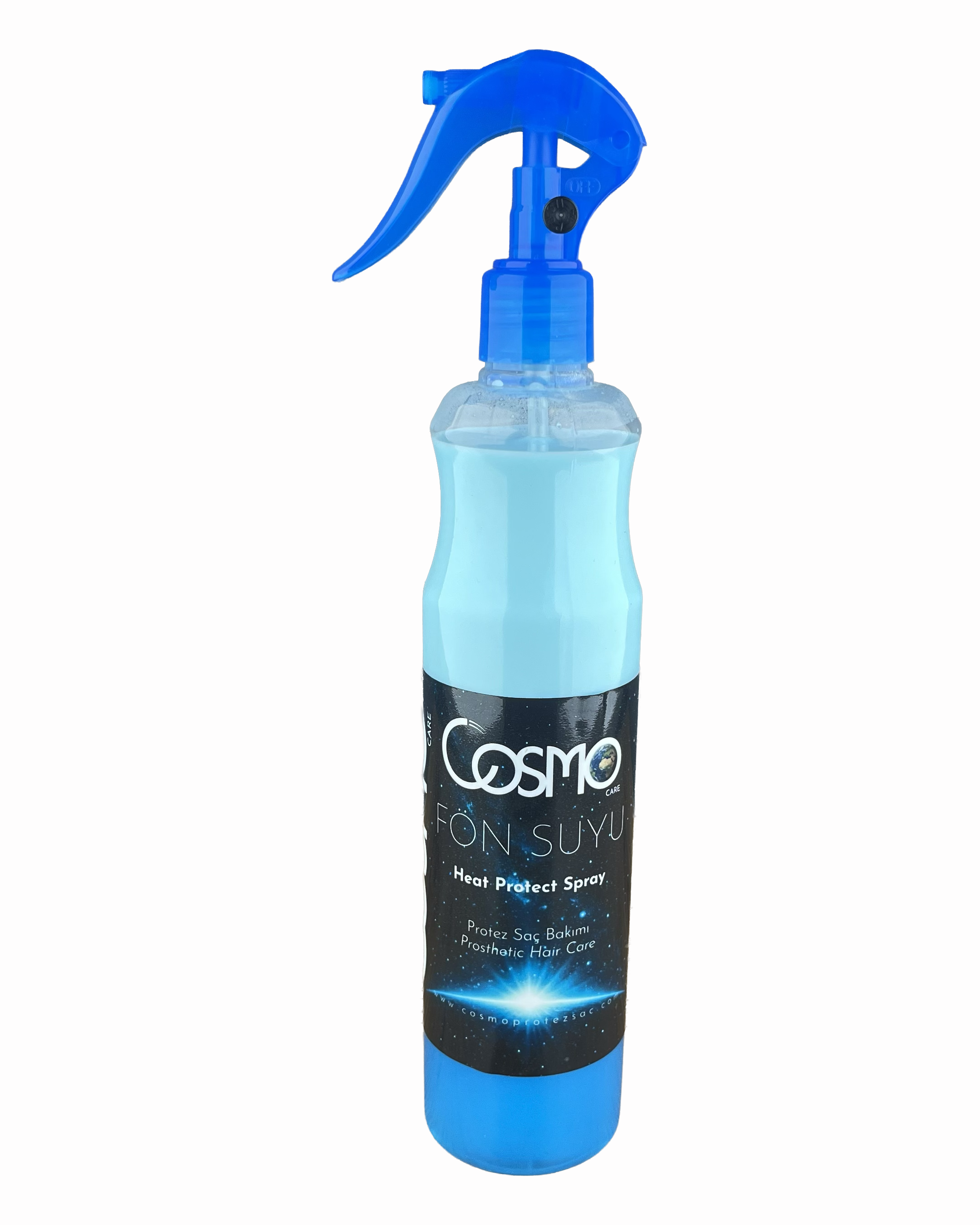 Cosmo marka protez saç ve medikal peruklar için özel üretilmiş çift fazlı mavi fön suyu, profesyonel bakım ve doğal görünüm sağlayan saç bakım ürünü